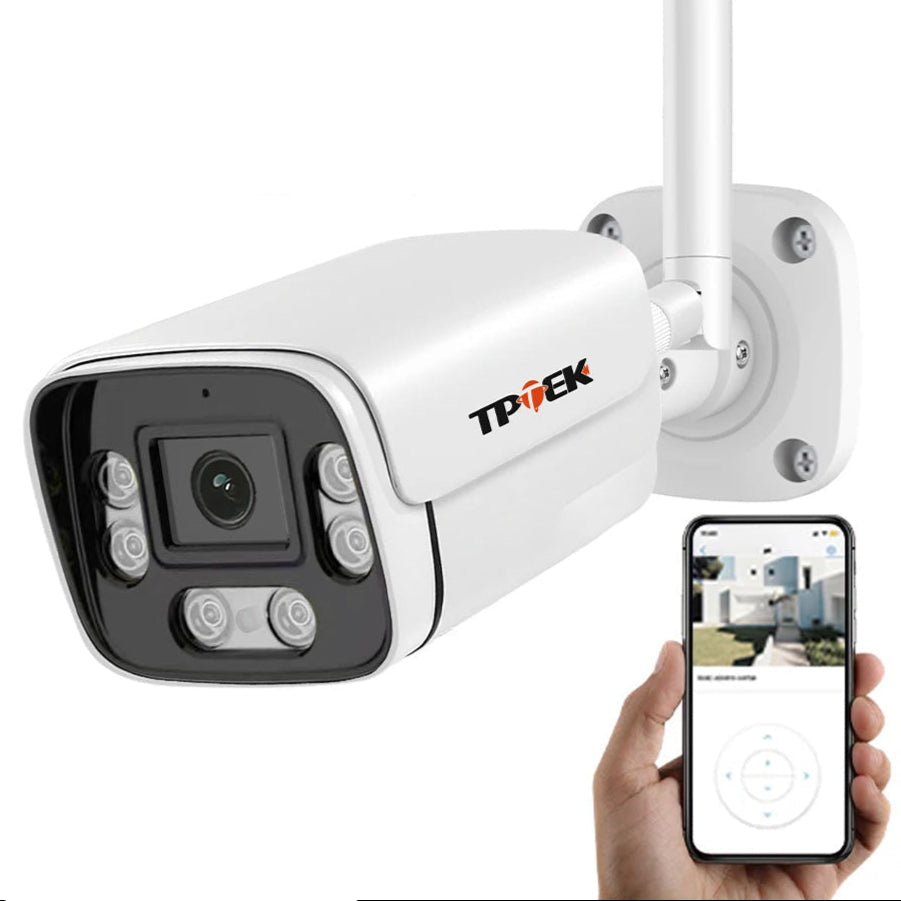 Câmara de Segurança TPTEK - 8MP, 4K, Wi-Fi, Visão Noturna, Áudio, Deteção de Movimento Câmara de Segurança TPTEK - 8MP, 4K, Wi-Fi, Visão Noturna, Áudio, Deteção de Movimento
